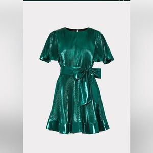 Milly
Lumi Pleated Lamé Minidress size 0